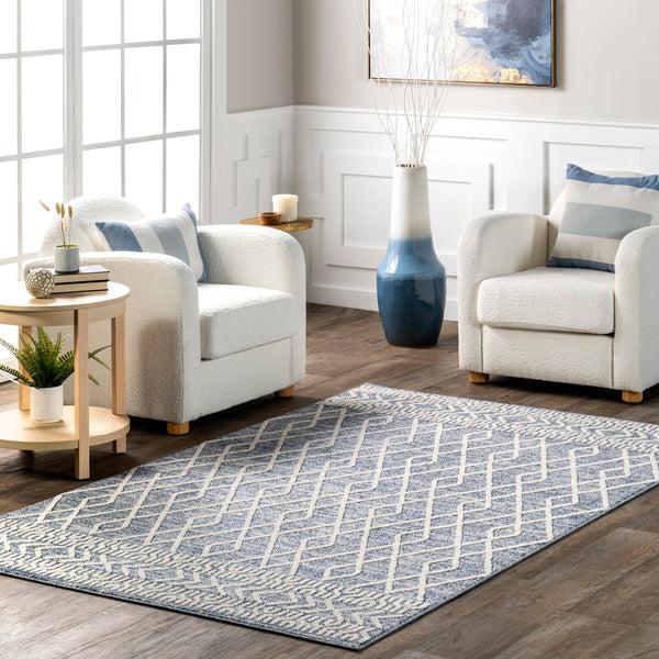 Nuloom Ailsa Moroccan Linked Trellis Area Rug Blue