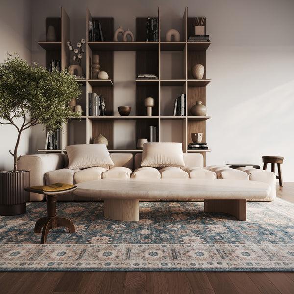 Nuloom Nuloom Aisling Bordered Traditional Washable Area Rug Blue