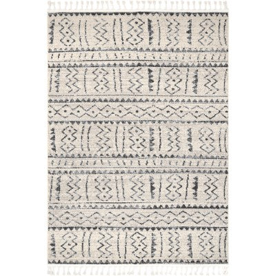 nuloom Akua Ethnic Bands Tassel Ivory