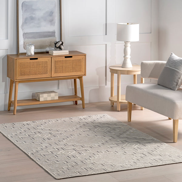 Nuloom Alani Textured Moroccan Area Rug Beige