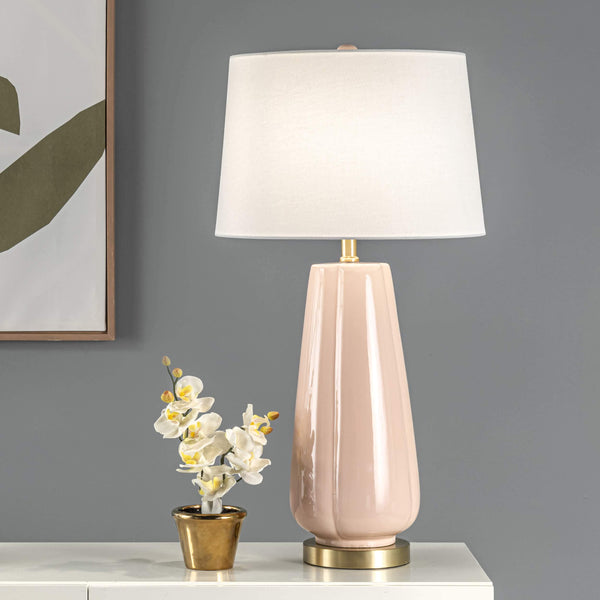 Nuloom Alcona 28" Ceramic Table Lamp Pink