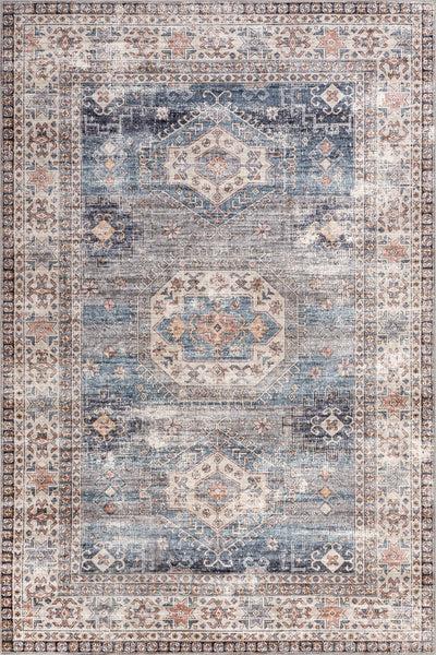 nuloom Nuloom Aleia SplashGuard Machine Washable Area Rug Blue