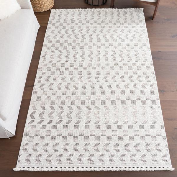 Nuloom Allona Geometric Tassels Area Rug Ivory