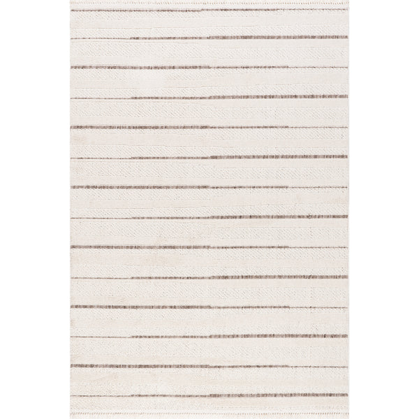 nuloom Aloe Striped Tassels Area Rug Beige