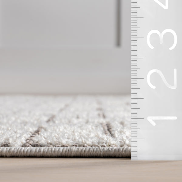 Nuloom Alora Geometric Tassels Area Rug Ivory