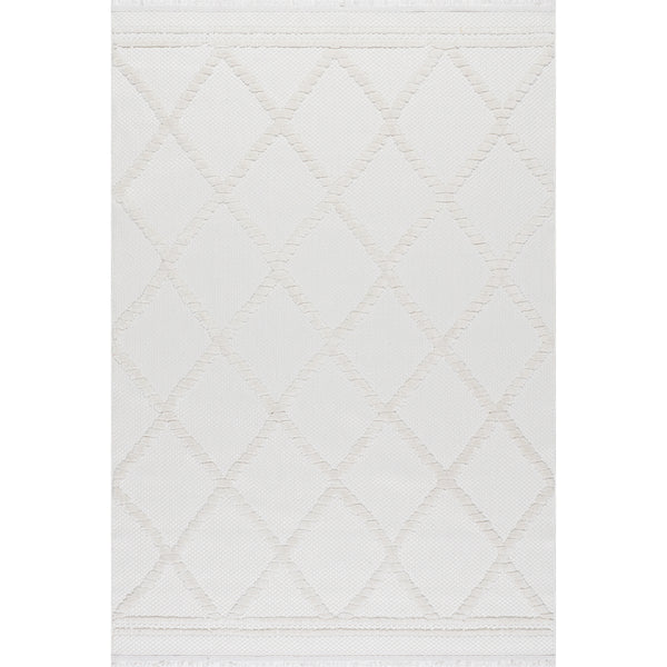 nuloom Amalie Trellis Fringe Area Rug Cream