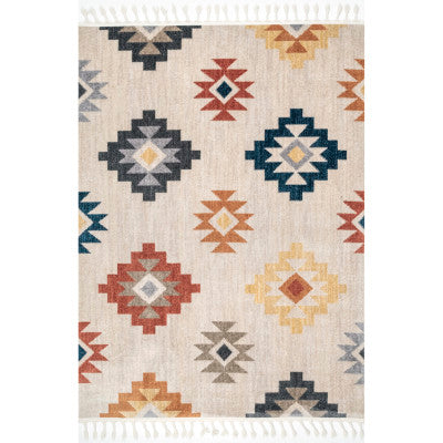 nuloom Amani Aztec Tokens Tassel Area Rug Multi