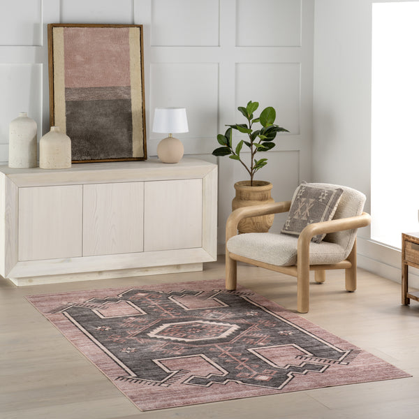 Nuloom Nuloom Amyra SplashGuard Machine Washable Area Rug Grey