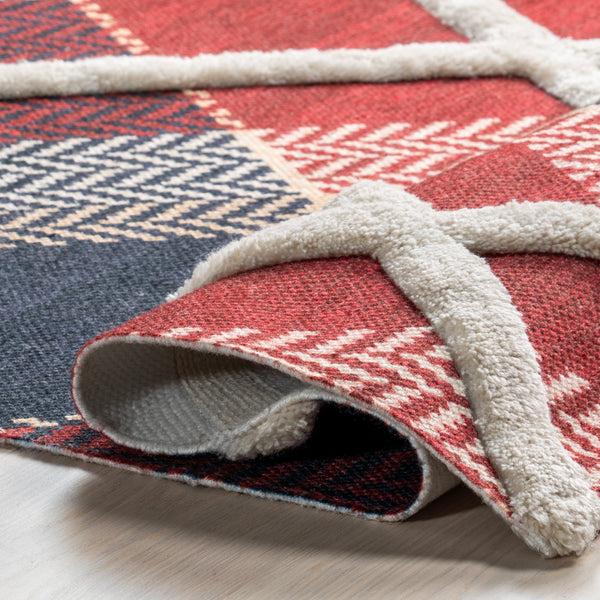Nuloom Anastasia High-Low Plaid Area Rug Red