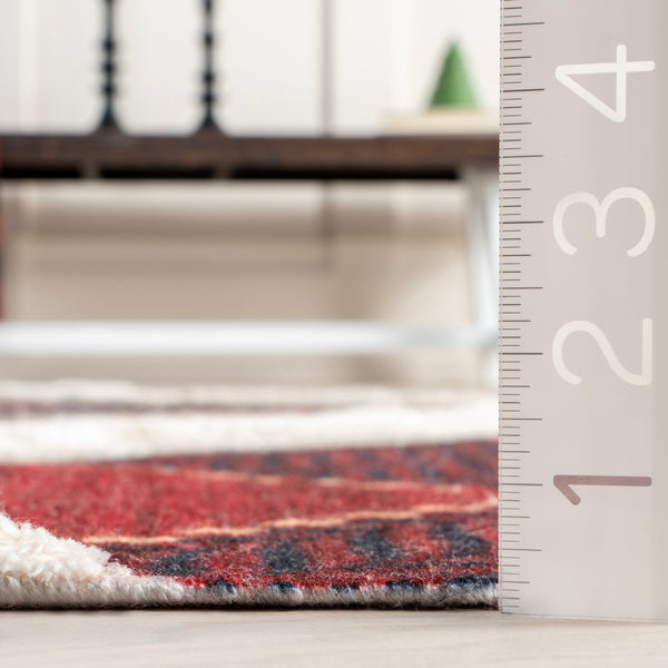 Nuloom Anastasia High-Low Plaid Area Rug Red