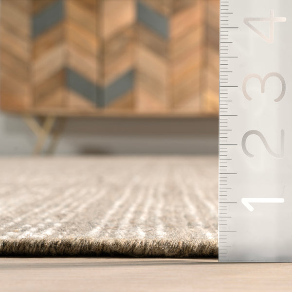 Nuloom Ander Striped Wool-Blend Area Rug Brown