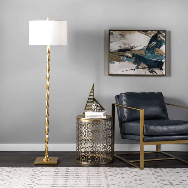 Nuloom Andria 65" Iron Floor Lamp Brass