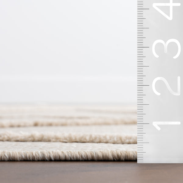 Nuloom Anica Geometric Fringe Area Rug Light Beige
