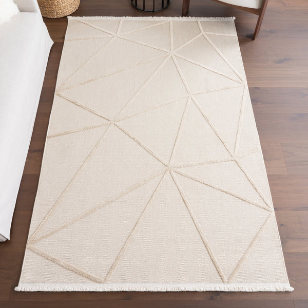 Nuloom Anica Geometric Fringe Area Rug Light Beige