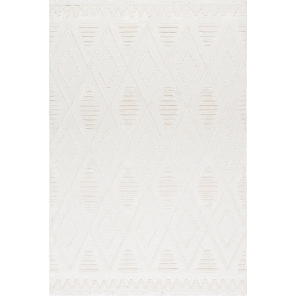 nuloom Annaka Trellis Fringe Area Rug Cream