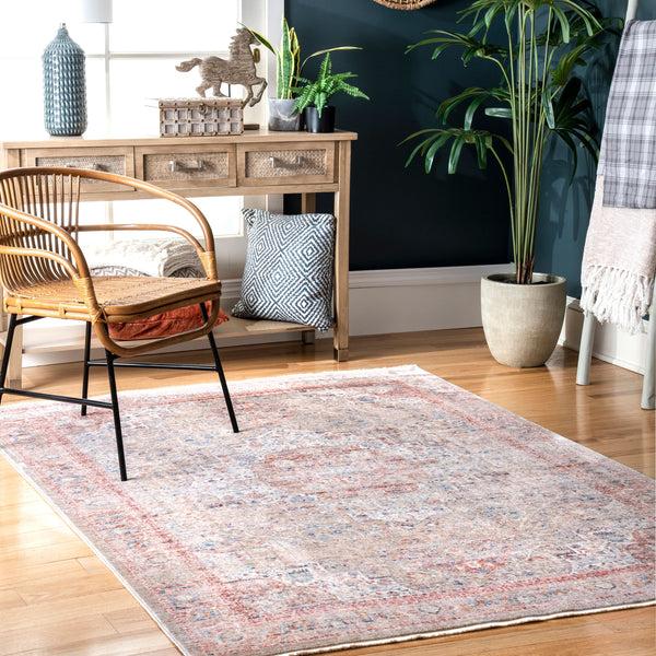 Nuloom Annalee Nebulous Rosette Area Rug Beige