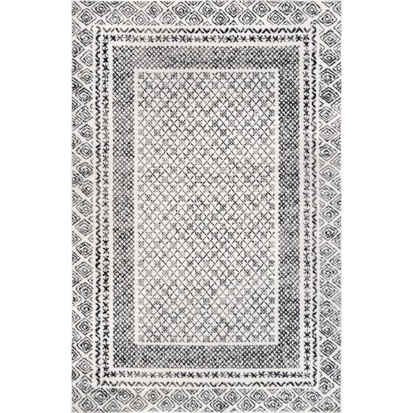 nuloom Arabella Contemporary Bordered Light Grey