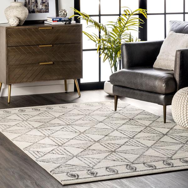 Nuloom Aria Retro Tiles Area Rug Off White