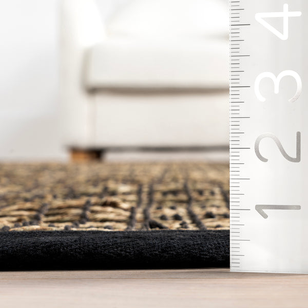 Nuloom Armani Geometric Seagrass Area Rug Black