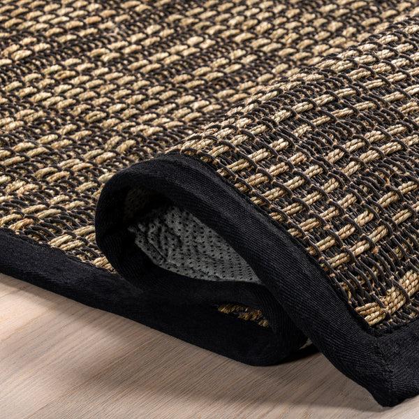 Nuloom Armani Geometric Seagrass Area Rug Black