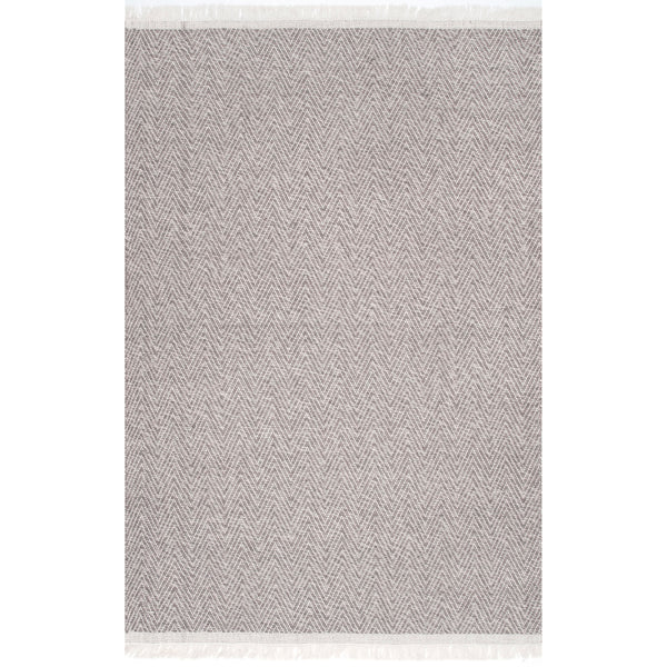 nuloom Ashton Simple Wool Tassel Area Rug Grey