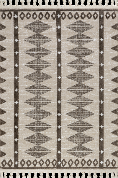 nuloom Autumn Geometric Tasseled Area Rug Beige
