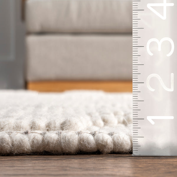 Nuloom AvionTextured Geometric Wool Area Rug Ivory