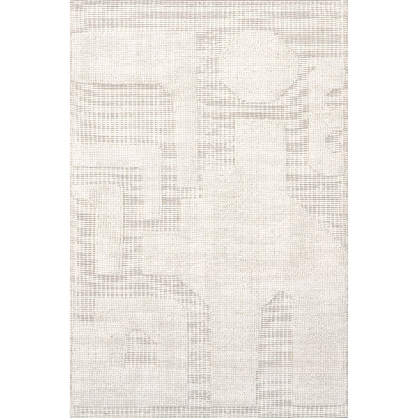nuloom AvionTextured Geometric Wool Area Rug Ivory