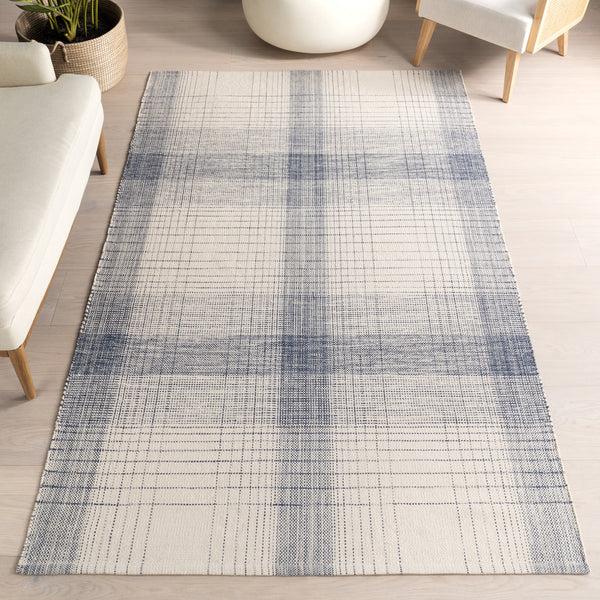 Nuloom Aya Cotton Plaid Area Rug Blue