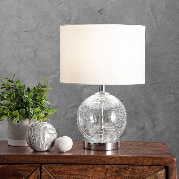 Nuloom Baltic 22" Glass Table Lamp Silver