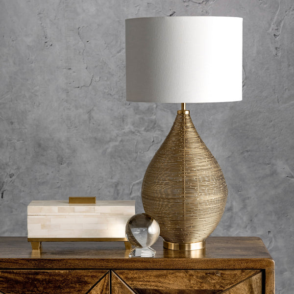 Nuloom Barlow 26" Iron Wire Framed Table Lamp Gold