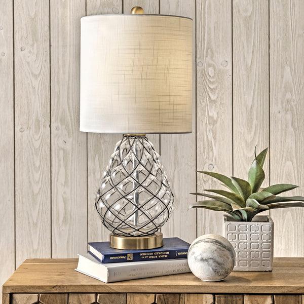 Nuloom Beacon 21" Glass Table Lamp Black