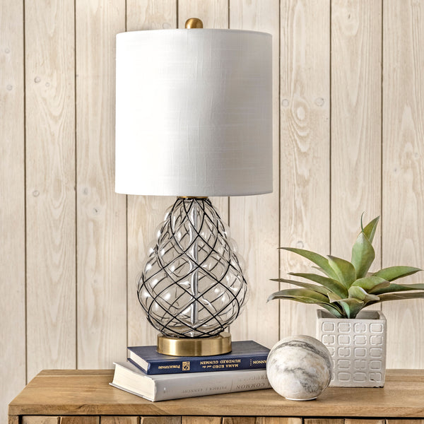 Nuloom Beacon 21" Glass Table Lamp Black