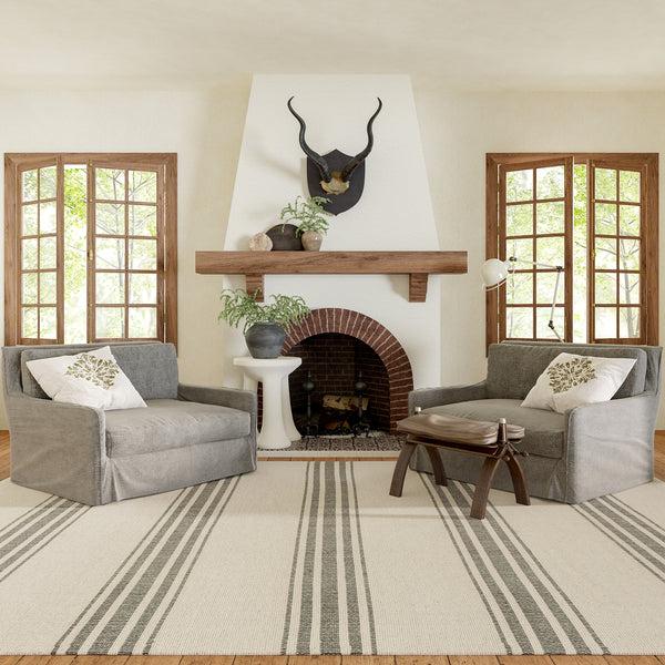 Nuloom Bergamot Striped Cotton Area Rug Beige