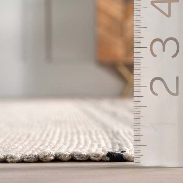 Nuloom Bergamot Striped Cotton Area Rug Beige