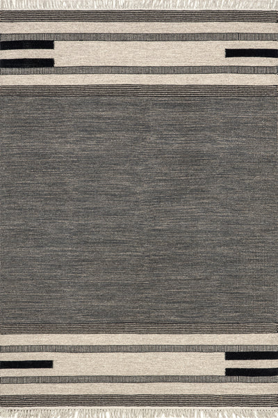 nuloom Black Brooklyn Tasseled Wool Area Rug Black