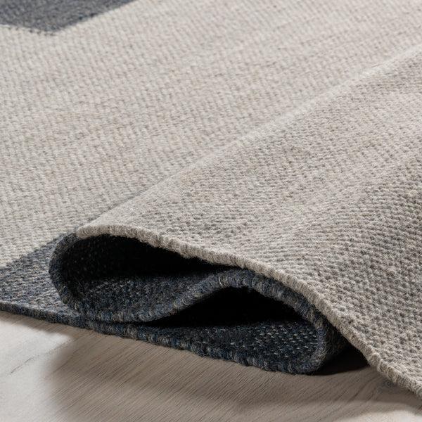 Nuloom Blue Jay Colorblocked Wool Area Rug Grey