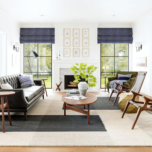 Nuloom Blue Jay Colorblocked Wool Area Rug Grey