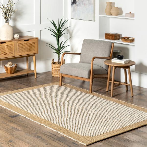 Nuloom Branna Casual Bordered Wool Area Rug Beige