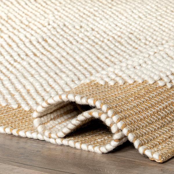 Nuloom Branna Casual Bordered Wool Area Rug Beige
