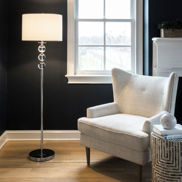 Nuloom Branson 62" Crystal Floor Lamp Silver