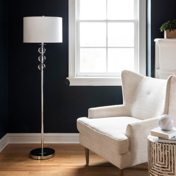 Nuloom Branson 62" Crystal Floor Lamp Silver