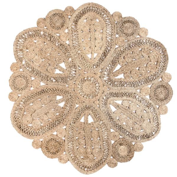 nuloom Bree Floral Braided Jute Area Rug Natural