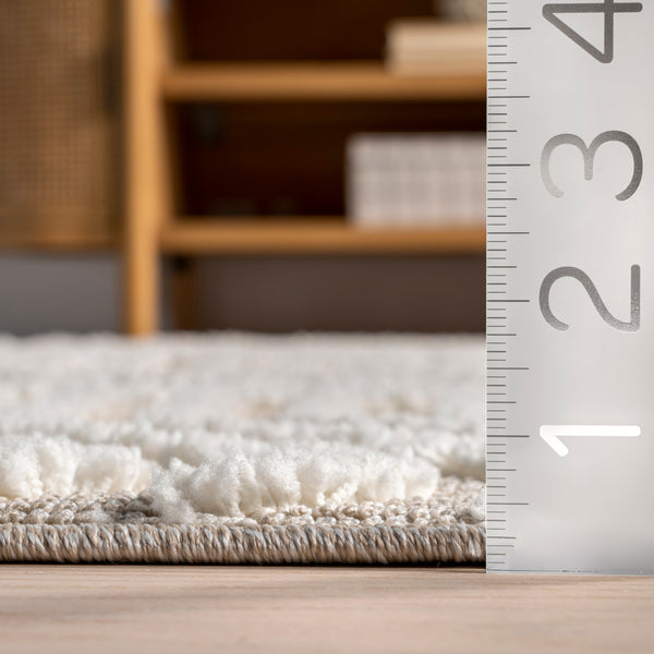 Nuloom Briallyn Modern Waves Tassel Area Rug Beige