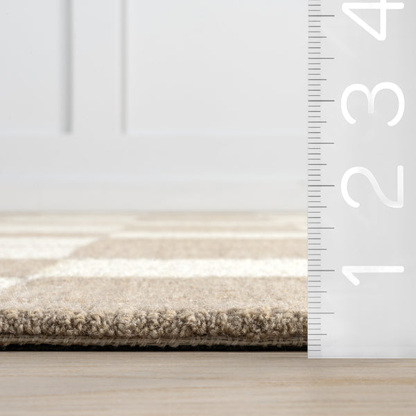 Nuloom Caitlin Geometric Wool Area Rug Beige