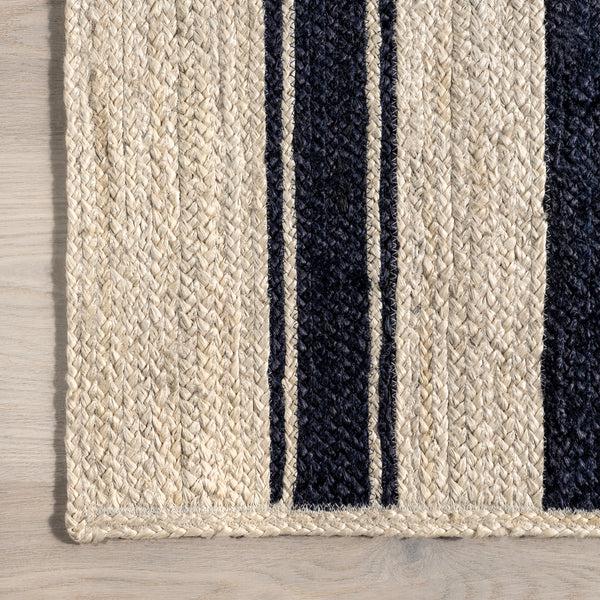 Nuloom Calathea Striped Jute Area Rug Navy