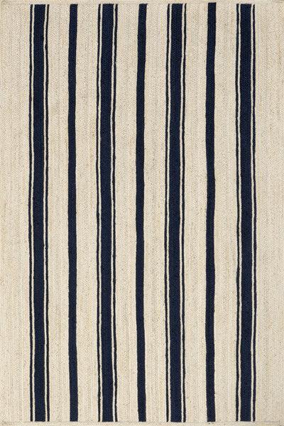 nuloom Calathea Striped Jute Area Rug Navy