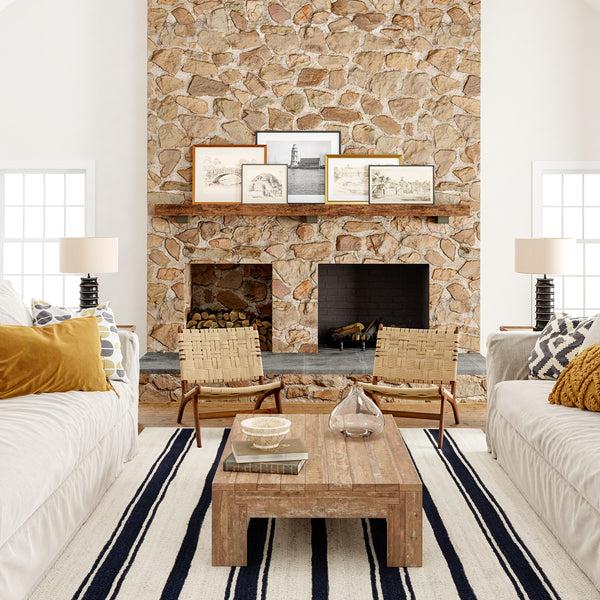 Nuloom Calathea Striped Jute Area Rug Navy