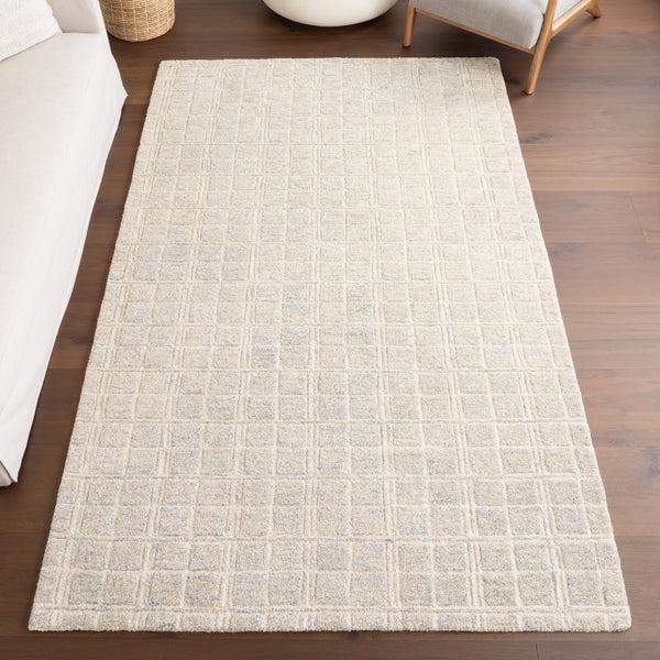 Nuloom Camellia Checkered Wool Area Rug Blue Grey