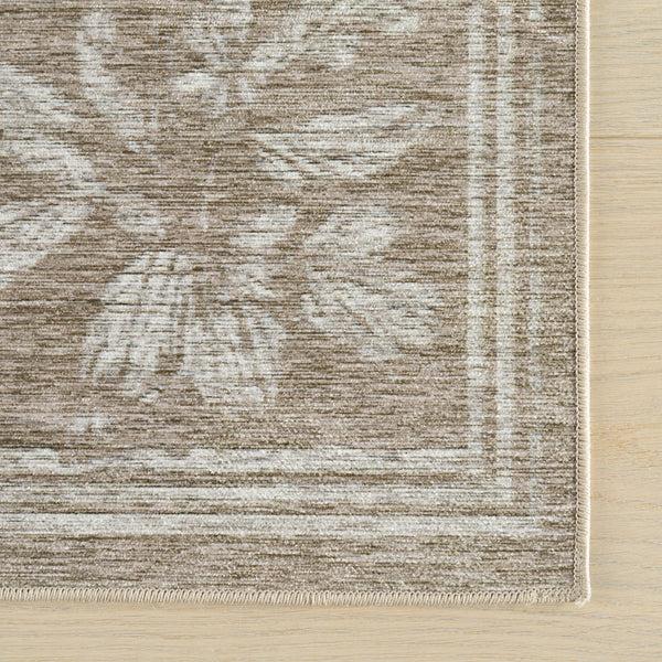 Nuloom Nuloom Camiree Floral Farmhouse Washable Area Rug Beige